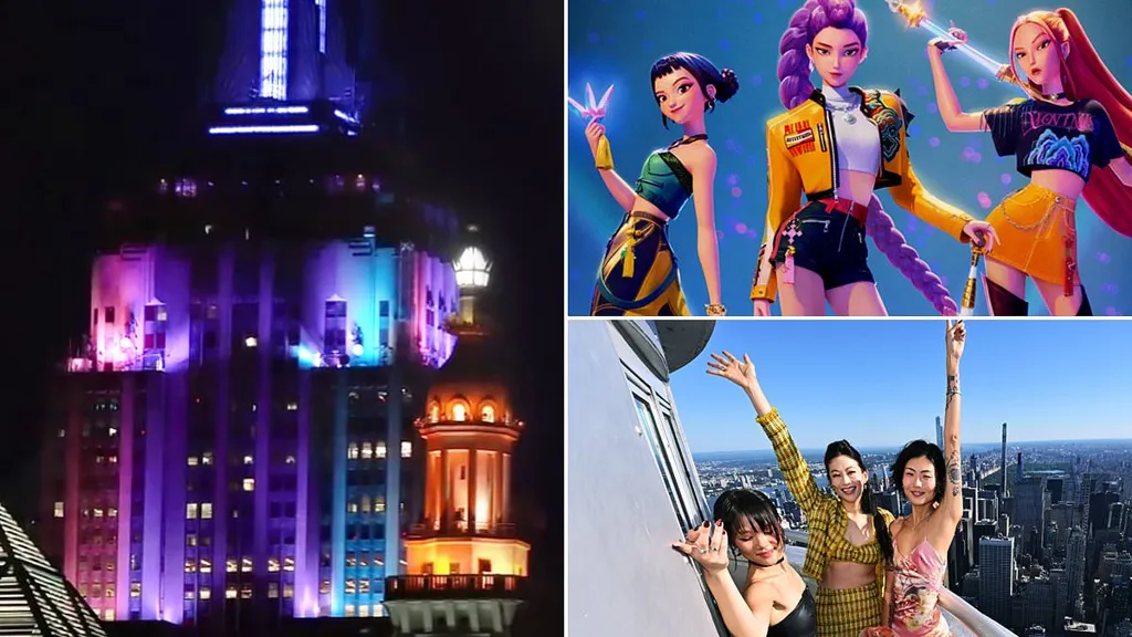 Empire State Building dazzles NYC with KPop Demon Hunters light show