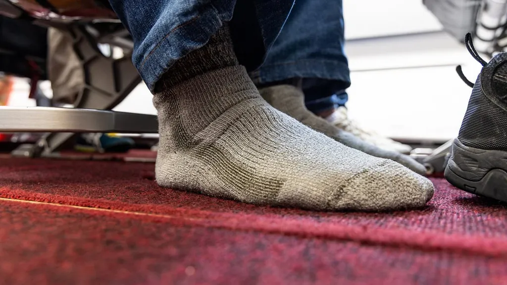 Always keep your socks on during a flight, warns flight attendant