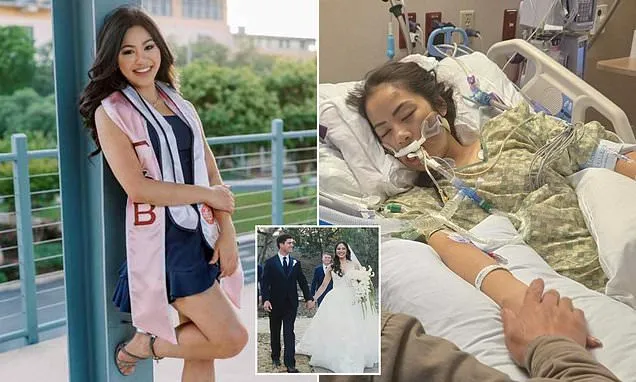 Family's glimpse of hope after daughter's health scare on honeymoon