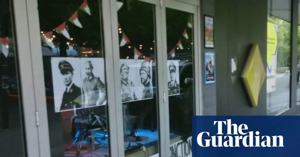 Police seize art posters depicting Trump, Putin and Netanyahu in Nazi uniforms from Canberra bar