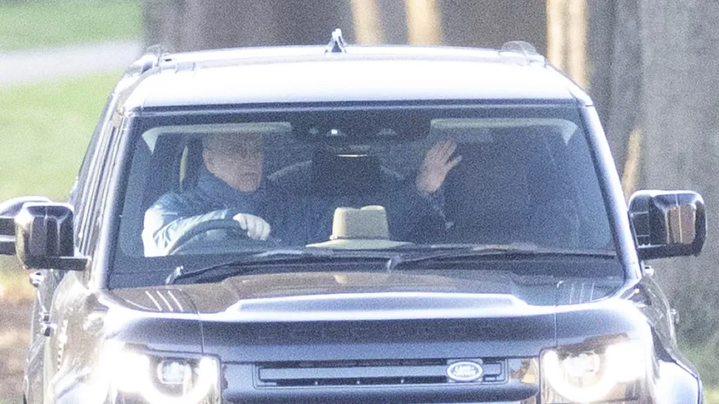 Andrew drives out of Royal Lodge after being barred from Sandringham