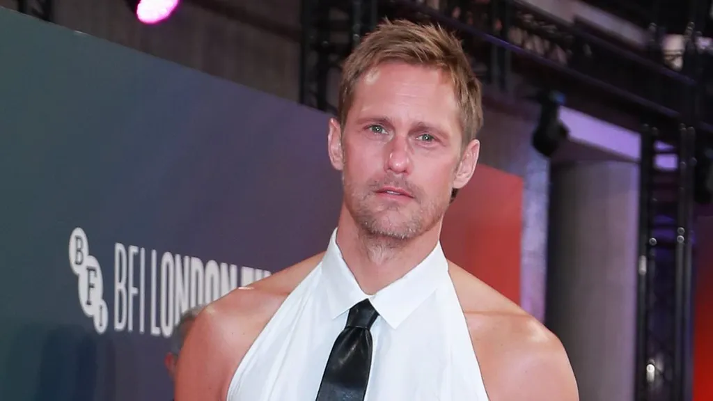 Alexander Skarsgard turns heads at X-rated BDSM film Pillion screening
