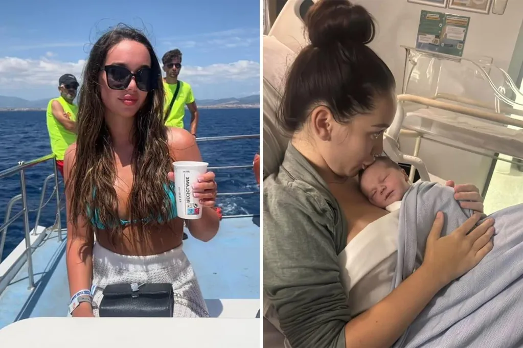Tourist, 21, unexpectedly gives birth after going to hospital for...