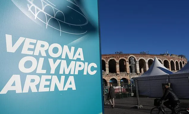 Verona prepares its ancient arena for the Olympics closing ceremony...