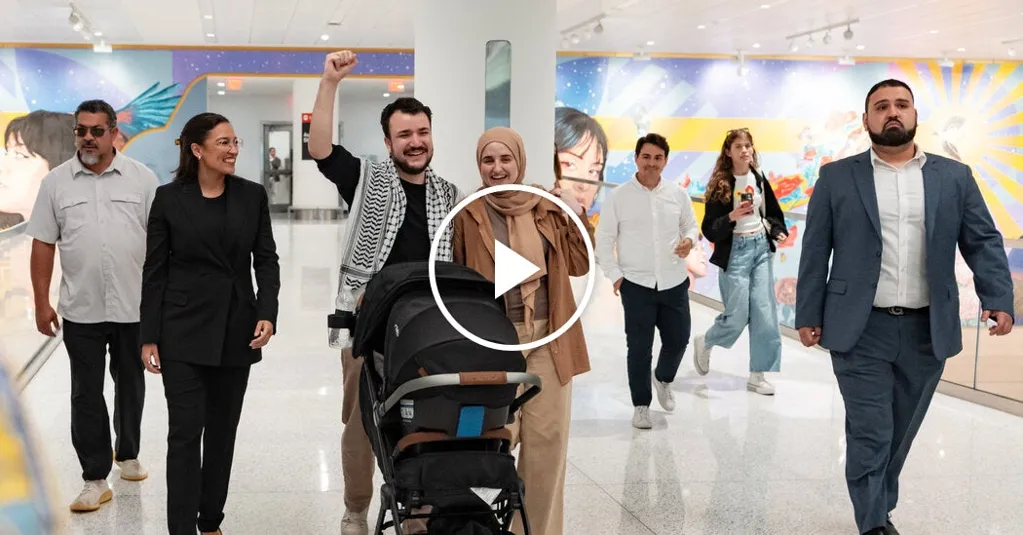 Video: Mahmoud Khalil Lands at Newark After Months of Detention