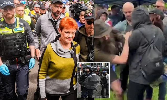 Fiery scenes as rival protesters clash at Pauline Hanson rally
