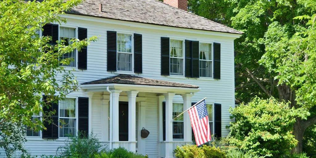 Celebrate in red, white and blue with Labor Day decor and flags