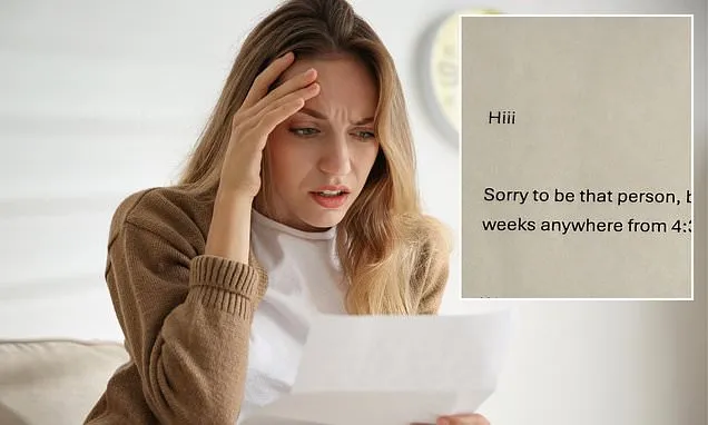 Tenant in tears after receiving note from neighbour