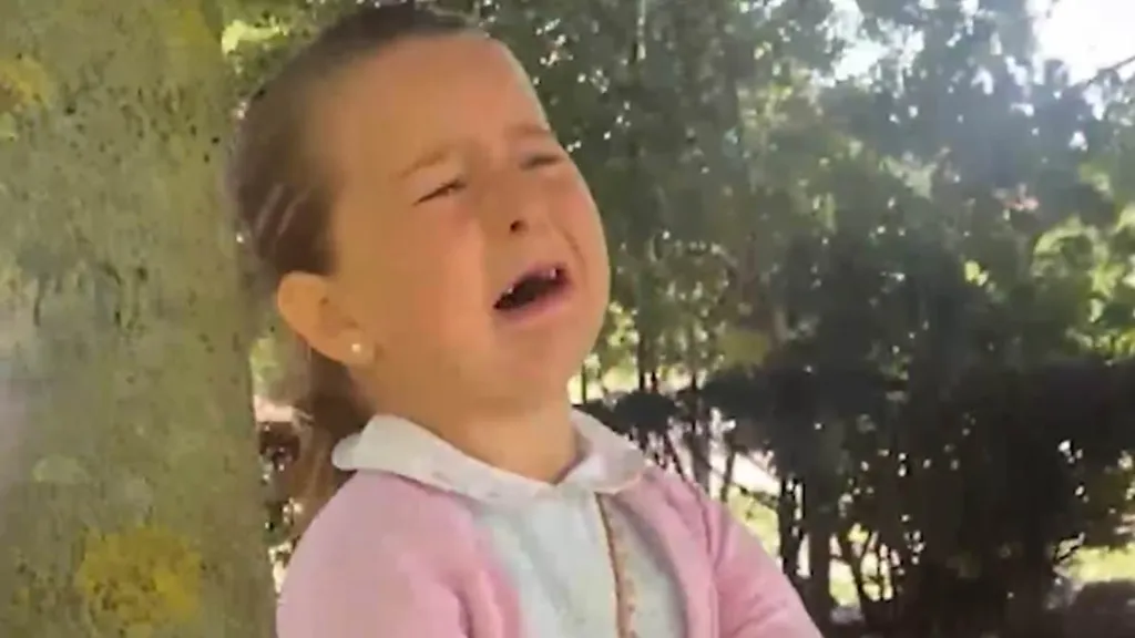Girl, 5, bursts into tears when she finds out she is getting a brother