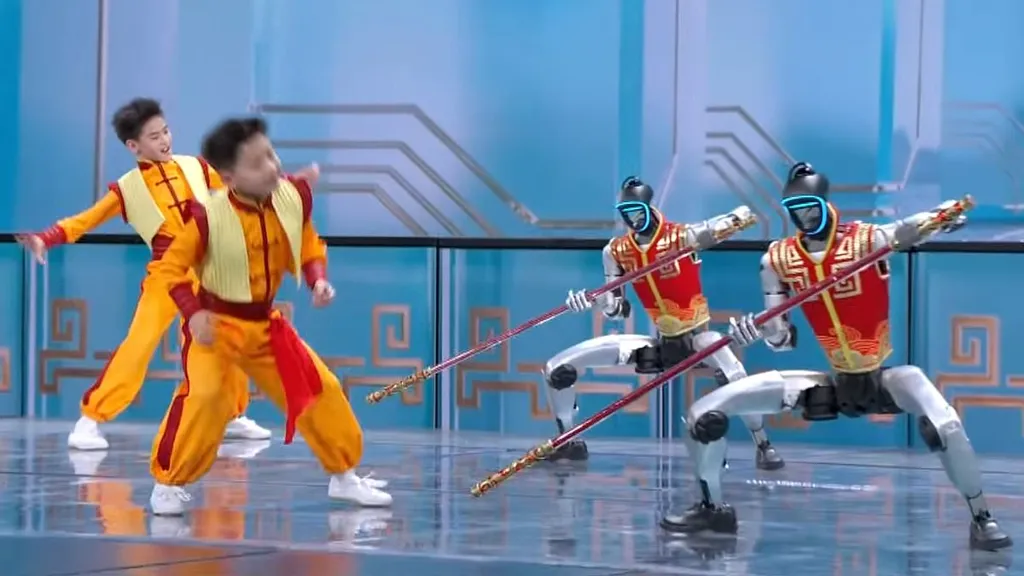 China's humanoid robots perform KUNG FU - metres away from children