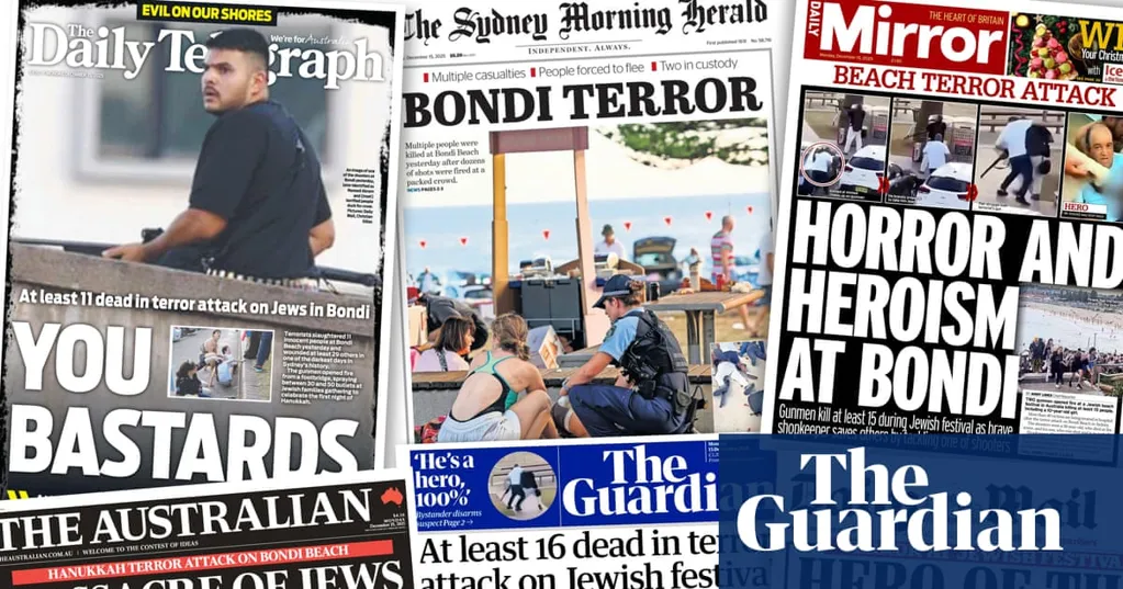 'Horror and heroism at Bondi': what the papers say about the Sydney terrorist attack