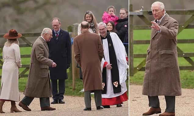 King Charles leads royals arriving for Sunday church service