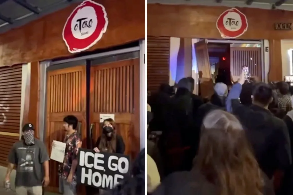 Exclusive | LA looters target popular sushi restaurant  --  bash front door in:...