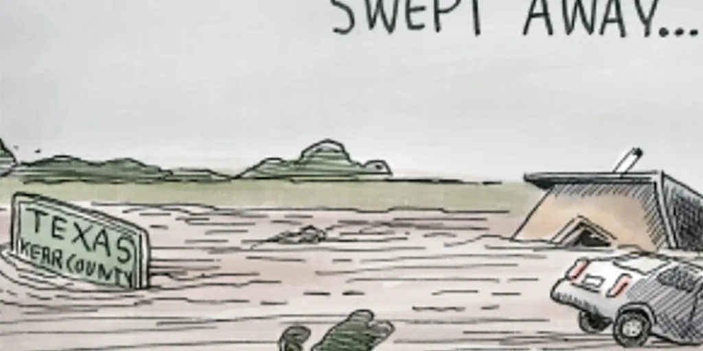 NY paper's 'vile' political cartoon draws outrage for appearing to mock Trump-voting Texas flood victims